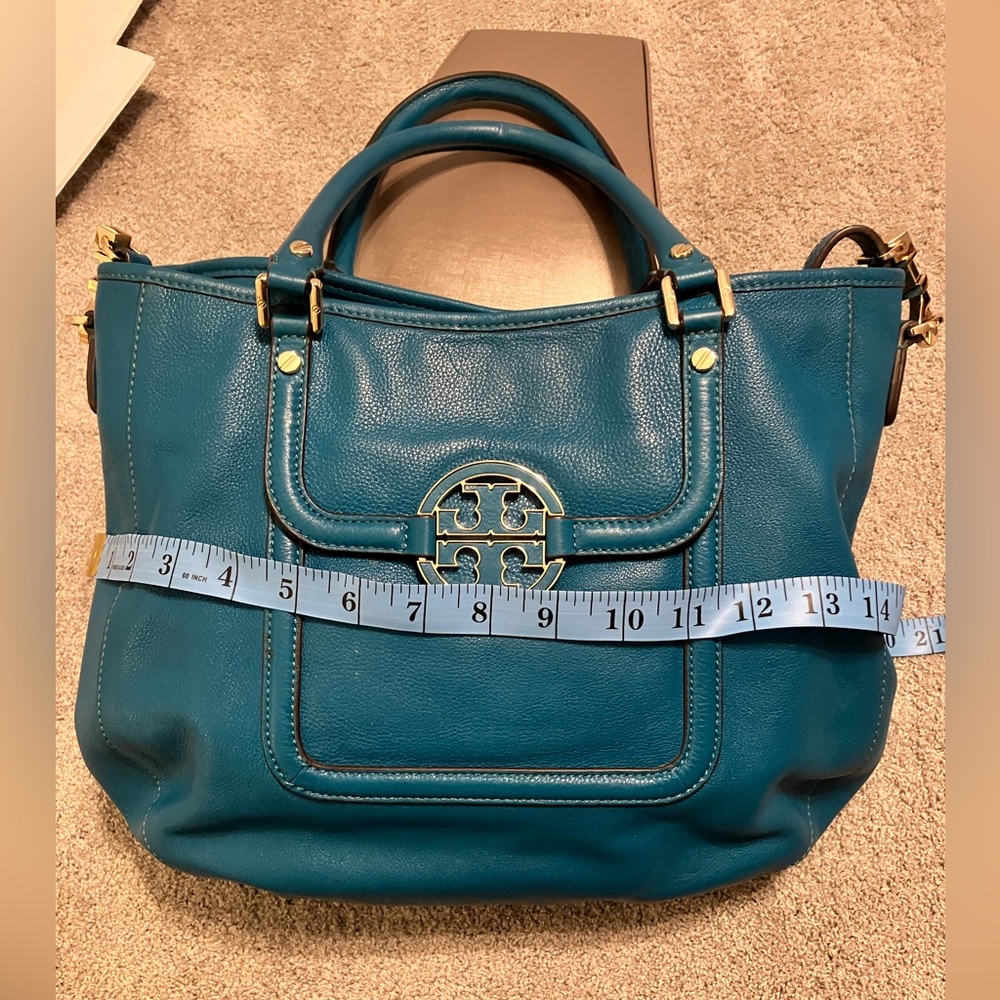 Tory Burch Amanda Hobo EUC Teal - Picture 13 of 16